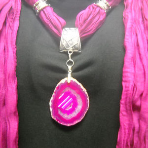 Pendant Scarf, Jewelry Scarf, Scarf Necklace